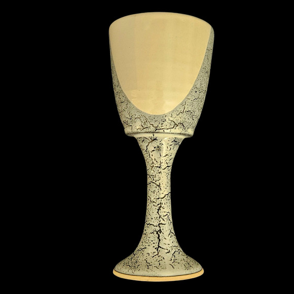 Vintage Callicutt Pottery Goblet Chalice Crackle Glaze Studio Art Pottery Signed - Picture 3 of 7